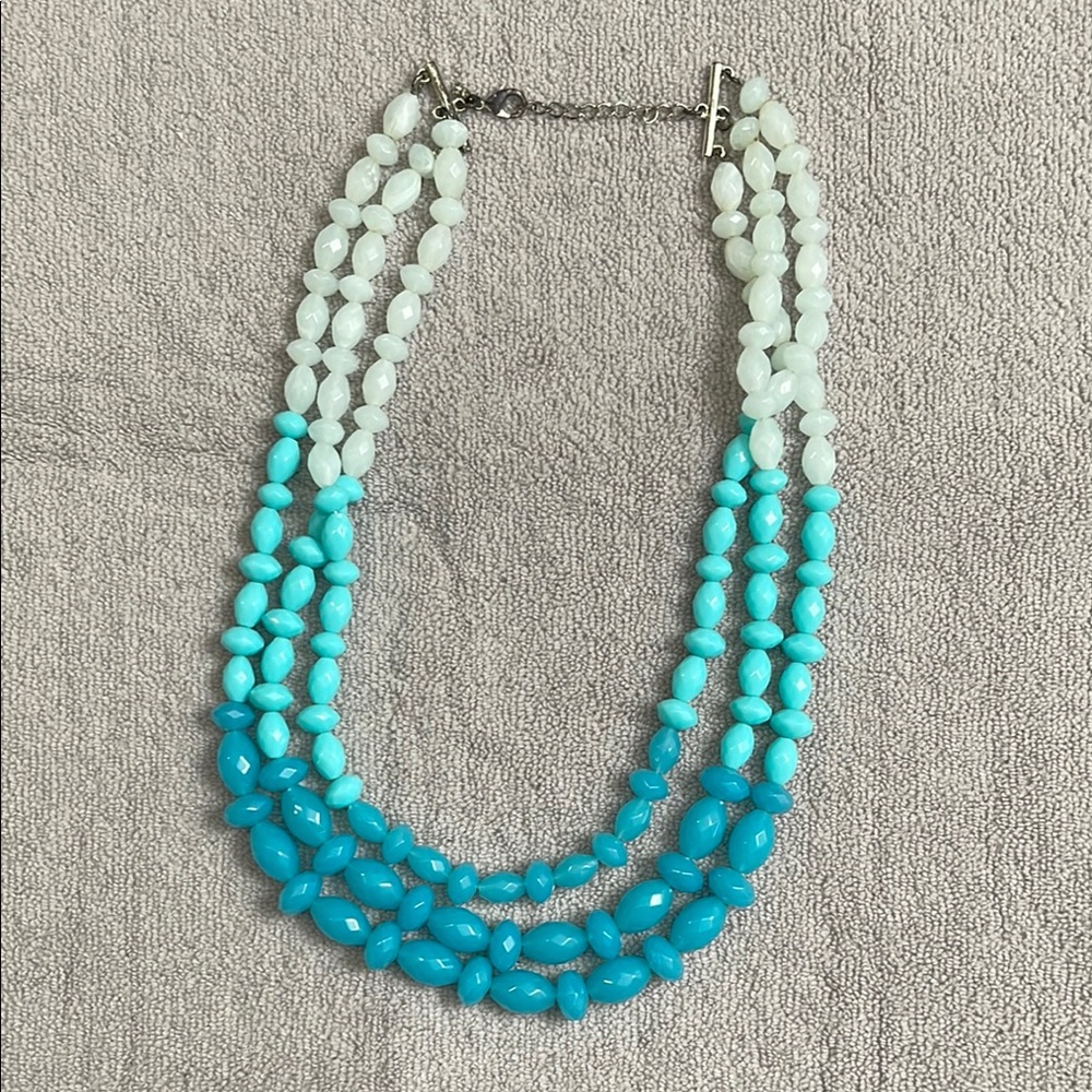 Blue and White Beaded Necklace